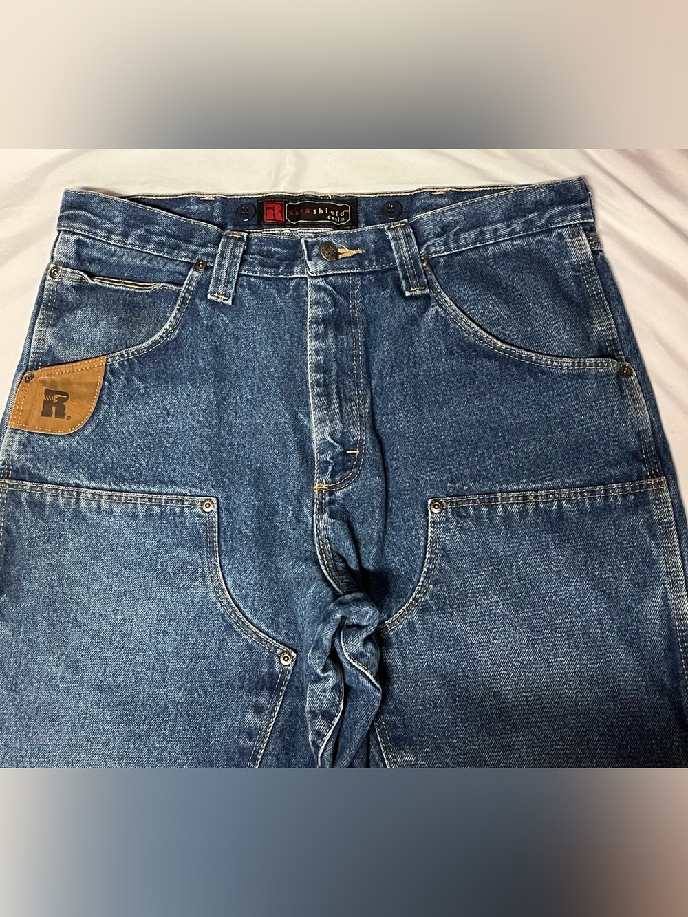 Vintage Riggs Workwear Wrangler Double Knee Carpenter Jeans 34x30 USA‎ Denim - Picture 3 of 11
